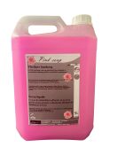 01.10.018 Pinksoap ( Roze handzeep ) 5L Licht geparfumeerde roze parelmoerige schuimende lotion, bestemd voor de dagelijkse reiniging van de handen. Het is een vloeibare, biologische afbreekbare hydraterende handzeep met antiallergische bestanddelen. Zeer zacht voor de huid en beschermt ze tegen invloeden van buitenaf.   01.10.018