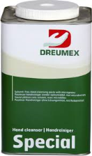 01.10.047 Dreumex Special 4,2 KG (Wit) Deze oplosmiddelvrije handreinigingspasta kan gebruikt worden voor middelzware tot zware vervuilingen zoals smeermiddelen, diesel, remvloeistof, cement en roest. De pasta is met name geschikt voor gebruik in de autoindustrie, de bouw en metaalverwerkende industrie.  01.10.047.jpg