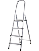 02.11.001 Huishoudelijke trapladder Alu   3 treden + platform  02.11.001