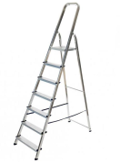 02.11.003 Huishoudelijke trapladder Alu   6 treden + platform  02.11.003