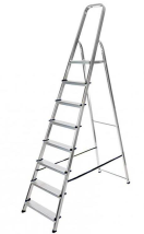 02.11.004 Huishoudelijke trapladder Alu   7 treden + platform  02.11.004