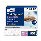 03.04.050 Tork Xpress® Extra Zachte Multifold Handdoek 2-laags XL Wit H2 Premium 21 x 100  03.04.050