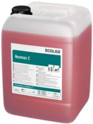 EC3015050 NEOMAX C 10L Neomax C is een weinig schuimvormende beschermende reiniger, die ideaal is voor gebruik met alles soorten schrobzuigmachines.  Neomax C reinigt en beschermt, en geeft vloeren een uniforme glans. Het kan toegepast worden op zowel beschermde als onbeschermde poreuze vloeren.De combinatie van oppervlakteactieve stoffen en polymeren die oplosbaar zijn in water zorgen ervoor dat vloeren glanzen en bieden tegelijkertijd een uitstekende bescherming om te voorkomen dat ze opnieuw vuil worden. Het Maxi Quick Fill doseer- en vulstation zorgt voor een vermindering tot 90 % van de nietproductieve vultijd, en garandeert een precieze dosering van het product, zodat opmerkelijke en zuinige reinigingsresultaten worden verkregen.  Toepassingsgebied: voor reiniging en onderhoud van alle waterbestendige vloeren. 

Properheid:

 -Neomax C biedt als het gebruikt wordt met de Maxi Quick Fill doseringscentrale de mogelijkheid tot een snelle reiniging van zeer grote supermarkten

 Veiligheid:

 - Dankzij de Maxi Quick Fill doseercentrale wordt direct contact met het geconcentreerde product volledig vermeden. 

Doeltreffendheid:

- Reiniging en bescherming in één enkele stap, droogt snel.  EC3015050