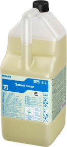 EC3046090 SATINE CLEAN 2X5L Satine Clean is een onderhoudsmiddel voor vloeren op basis van natuurlijke zepen, eenvoudig op te boenen tot een zijdeachtige glans. Gebaseerd op een laagschuimende formule is Satine clean ook geschikt voor gebruik in een schrobzuigautomaat. De groene kleurcodering, het meertalig etiket, de schaalverdeling op de knijp?es én de schroefdop, maken van Satine clean de perfekte keuze voor professionele gebruikers. Met bewezen reinigingsresultaten en maximaal respect voor het milieu, is Satine Clean gecerti?eerd door Nordic SWAN en EU-?ower als een ecologisch product, overeenkomstig de normen voor de selectie van grondstoffen en het gebruik van verpakkingen 

Toepassing: voor alle waterbestendige harde vloeren zoals steen, linoleum, vinyl, rubber etc. 

Schoon:

-bewezen reinigingsresultaten en uiterst milieuvriendelijk.

 Veilig:
 
-zonder parfum of kleurstoffen – geen onnodige belasting van het milieu. 

  Effciënt:

 – reiniging en onderhoud in één handeling.    EC3046090