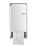 Q441001 QUARTZ WHITE DOPROLDISPENSER
T.B.V. TOILETPAPIER MET DOP • Veel capaciteit & altijd voorraad, non-stop
• Snel te wisselen
• Met instelbare remmende werking
Afmeting 323 x 167 x 163 mm

Vulingen:03.02.036 441001